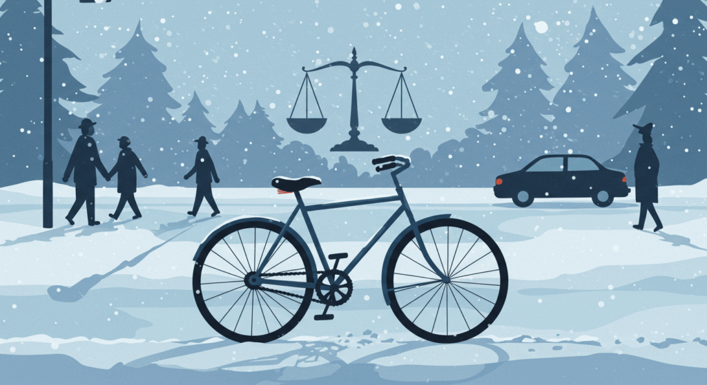 「雪道の自転車は迷惑?」周囲を危険に晒す行為と法的責任(過失相殺など)