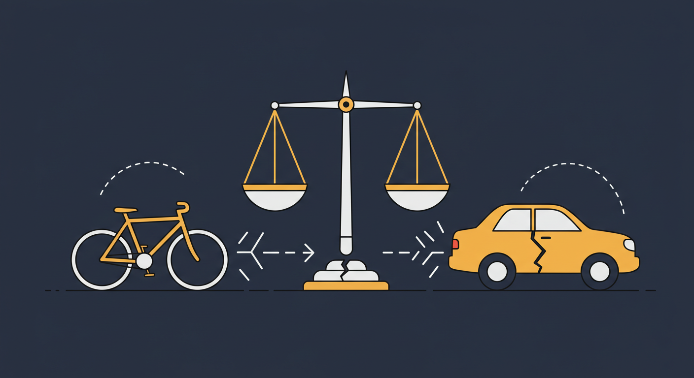 自転車の一時停止無視が招く接触事故と過失割合の現実