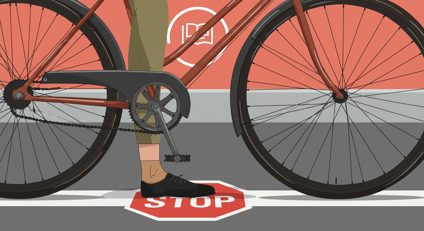 自転車の一時停止、足をつく必要は?正しい停止方法と法的解釈